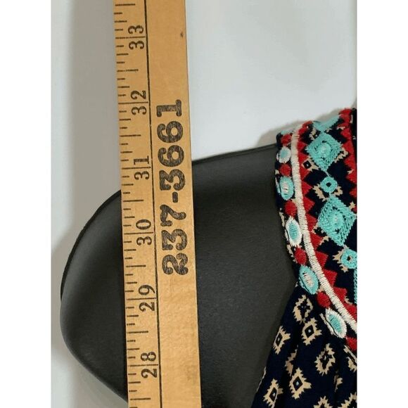 THML Womens Midi Dress Summer Sleeveless Deep Neckline Abstract Large - Picture 2 of 11